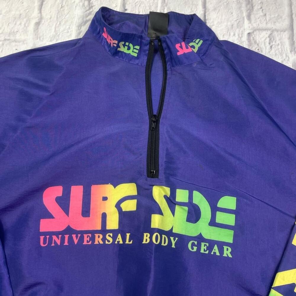 Vtg 90’s Surfside Universal Body Gear Fluorescent Purple Beach Windbreaker Sz Xl